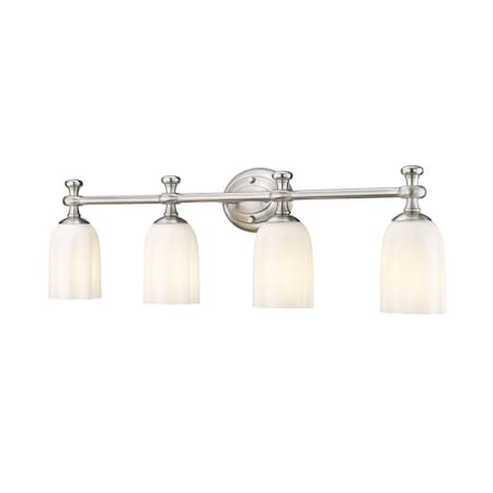 Z-Lite Orion 4 Light Vanity, 31.25in. W x 26in. L, Brushed Nickel 1102-4V-BN